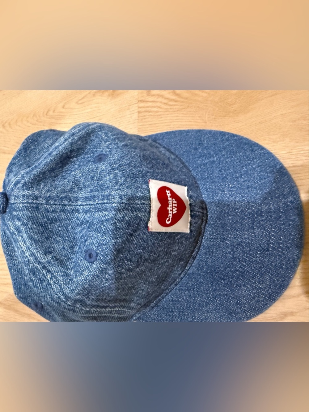 Carhartt WIP Kids Denim Cap with Red Heart Patch